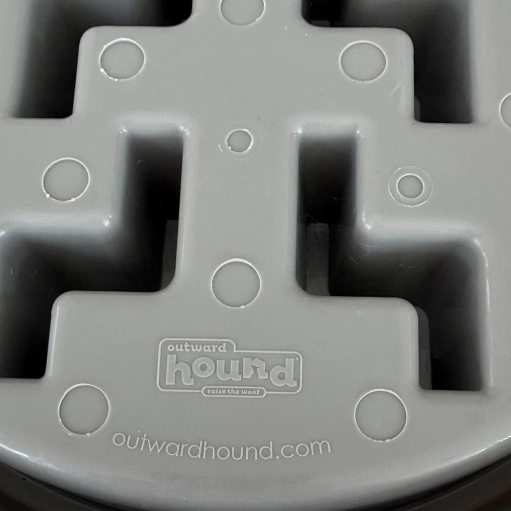 Gray Slow Feeder Large Dog Bowl